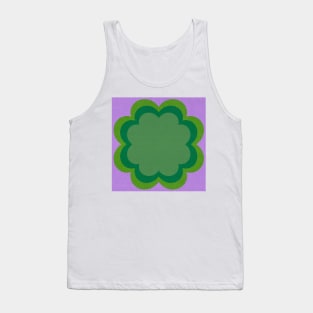 Purple green Linen textured scandi flower Tank Top